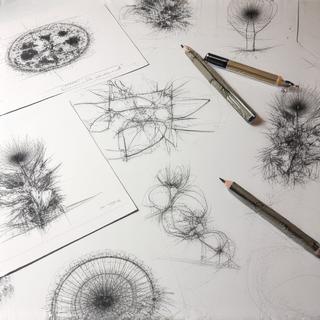 Drawing course portfolio work by ceramic art student